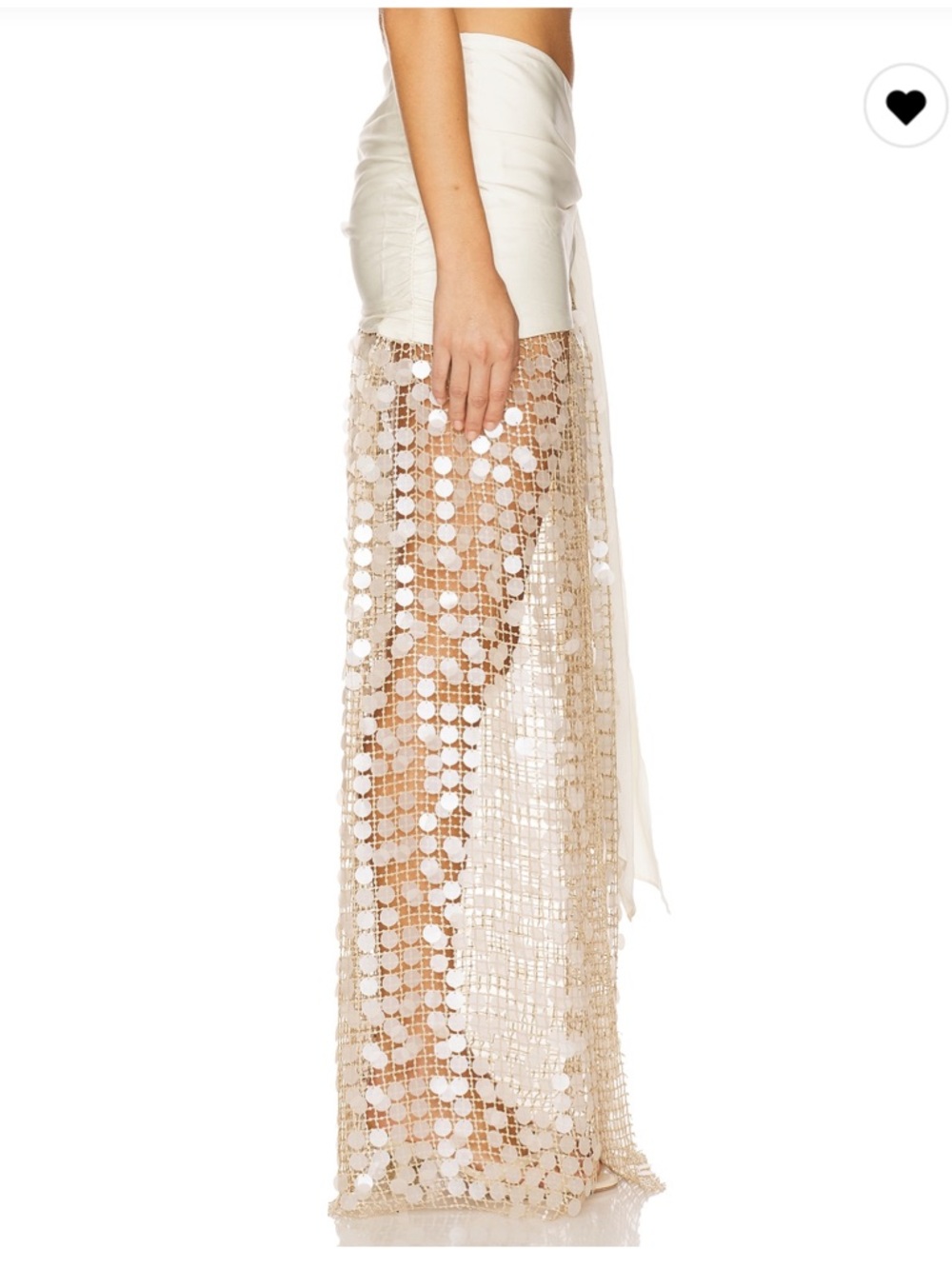 Lovers + Friends Ivory Sequin Mesh Wrap Maxi Skirt - Picture 3 of 12